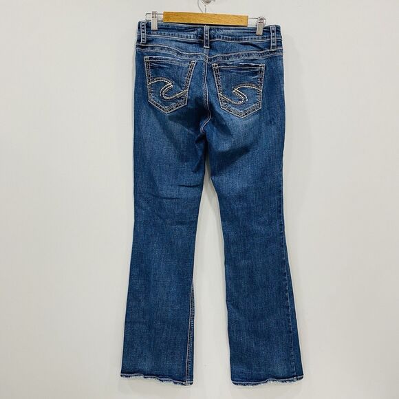 SILVER JEANS Women 30x33 Suki Bootcut Blue Denim Embroidered Western Stretch - Picture 1 of 16